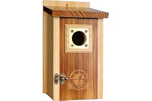 SISTERBIRD Bluebird Houses for Outside, Premium Wooden Bird Houses for Outside, Vintage Birdhouses for Outdoors, Weatherproof Bird House, Copper Predator Guard Bluebird Swallow Wren