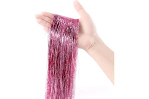 JXITON 3000pcs Christmas Icicle Tinsel,18in Purple Foil Fringe Tinsel Strand Icicle Tinsel Christmas Tree Tinsel for Christmas Holiday Decor Birthday Supplies