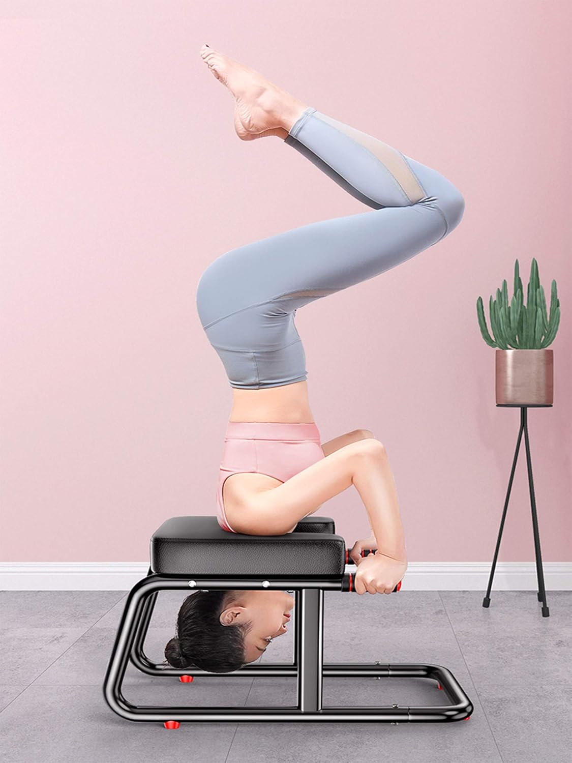 Aozora Balanced Body Headstand Bench- Ideal Chair for Practice Head Stand, Shoulderstand, Handstand and Various Yoga Poses. Perfect for Both Beginner and Experience Yogis (Black) : Sports & Outdoors