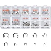 E Clips Assortment Kit 120PC External Retaining Rings Set (M1.5-M10), 10 Sizes Snap Rings Assortment Kit, 304 Stainless Steel Retaining Rings Collection for Shaft Maintenance