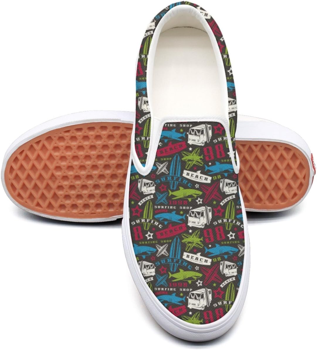 seventtynine Surfing Bus Shark Classic Men Canvas Slip-On Shoes Sneaker