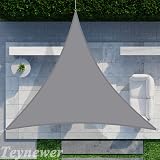 Teynewer 5x5x5m Triangle Shade Sail Waterproof UV 98% Light Grey with Rope view 5