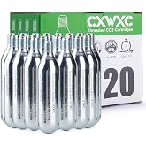 CXWXC 16g / 25g Threaded CO2 Cartridges for Bike Tires | Cartridge for CO2 Inflator with Threaded Connection, CO2 Pump for Road and Mountain Bikes