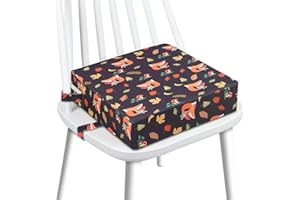 SMZCTYI Toddler Booster Seat for Dining Table, Stronger Support Double Safe Straps Booster Seat Dining Toddler, Portable Travel Increasing Cushion (Black Fox)