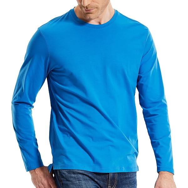 Gildan DryBlend Men's Long-Sleeve T-Shirt (G8400) - Moisture-Wicking Jersey, Royal, Large