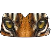 Oarencol Tiger Eyes Car Windshield Sun Shade Foldable UV Ray Sun Visor Protector Sunshade to Keep Your Vehicle Cool (55
