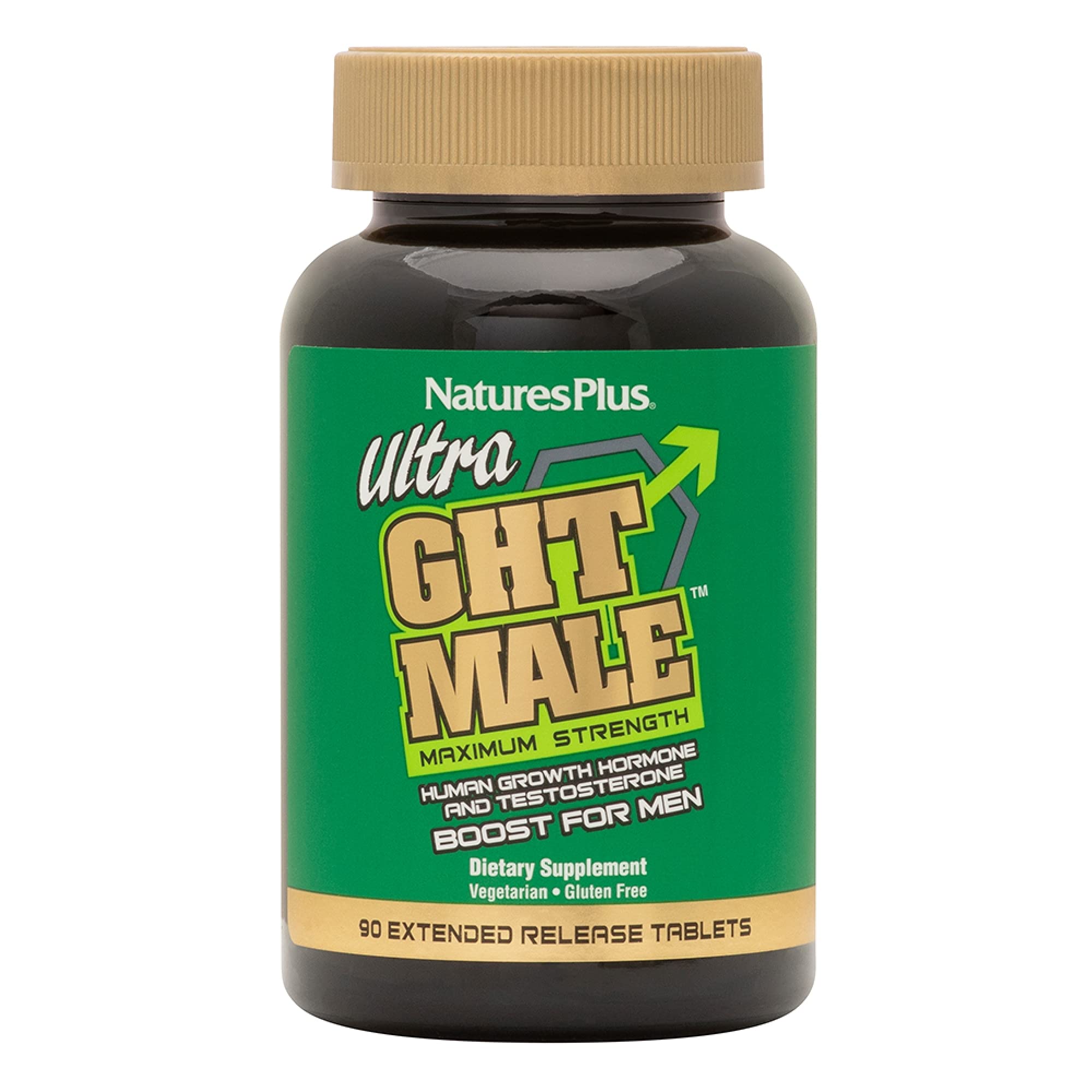 NaturesPlus Ultra GHT Male - 90 Extended Release Tablets - Maximum Strength Natural Human Growth Hormone Boost - Gluten Free - 30 Servings