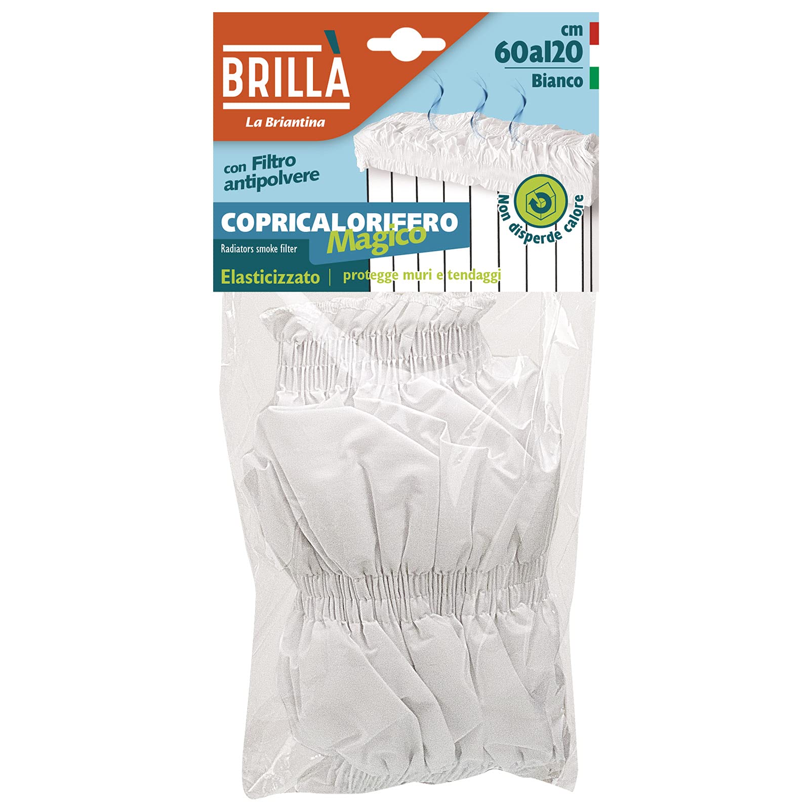 Briancasa cop03935 a copricalor Magic from 60 to 120 White, Fabric, White, 39 x 16.5 x 7 cm