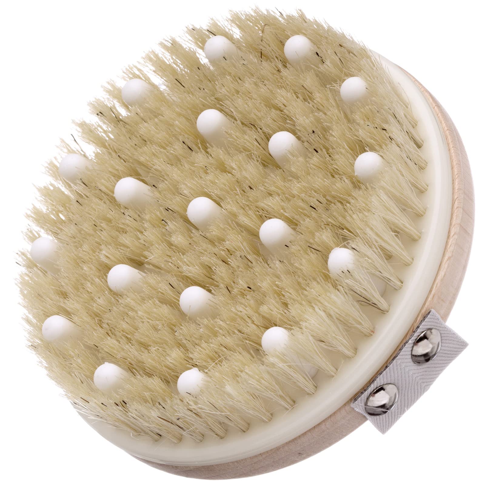 Hydrea London Body Brush - Combination Detox Wet & Dry Cellulite Massager with Natural Bristle & Flexible Rubber Nodules - Lymphatic Drainage Exfoliator & Shower Body Scrubber for Smoother Complexion