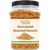 Granulated Roasted Peanuts 2 lb | Chopped Peanut Topping for Ice Cream, Baking, Desserts, Candy Apples &amp; Snacks | Bulk Resealable Container | Dasher&rsquo;s Spice &amp; Beans