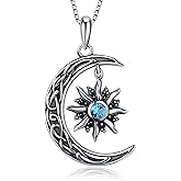 URMWMOO 925 Sterling Silver New Beginnings Moonstone Pendant Necklace Moon Necklaces Jewelry for Women Birthday Mother’s Day Christmas Graduation Gifts for Women Mother Daughter