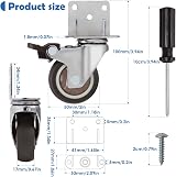 W B D WEIBIDA Side Mount Casters 2 Inch 600 lbs Set of 4 with Brakes view 3