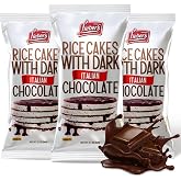 LIEBERS Dark Chocolate Rice Cakes, Kosher, Dairy Free, Gluten Free, 3 Pack | Vegan Whole Grain Brown Rice Snack, Crispy &amp; Low Calorie, 60 Calories or Less per Cake, Great on the Go