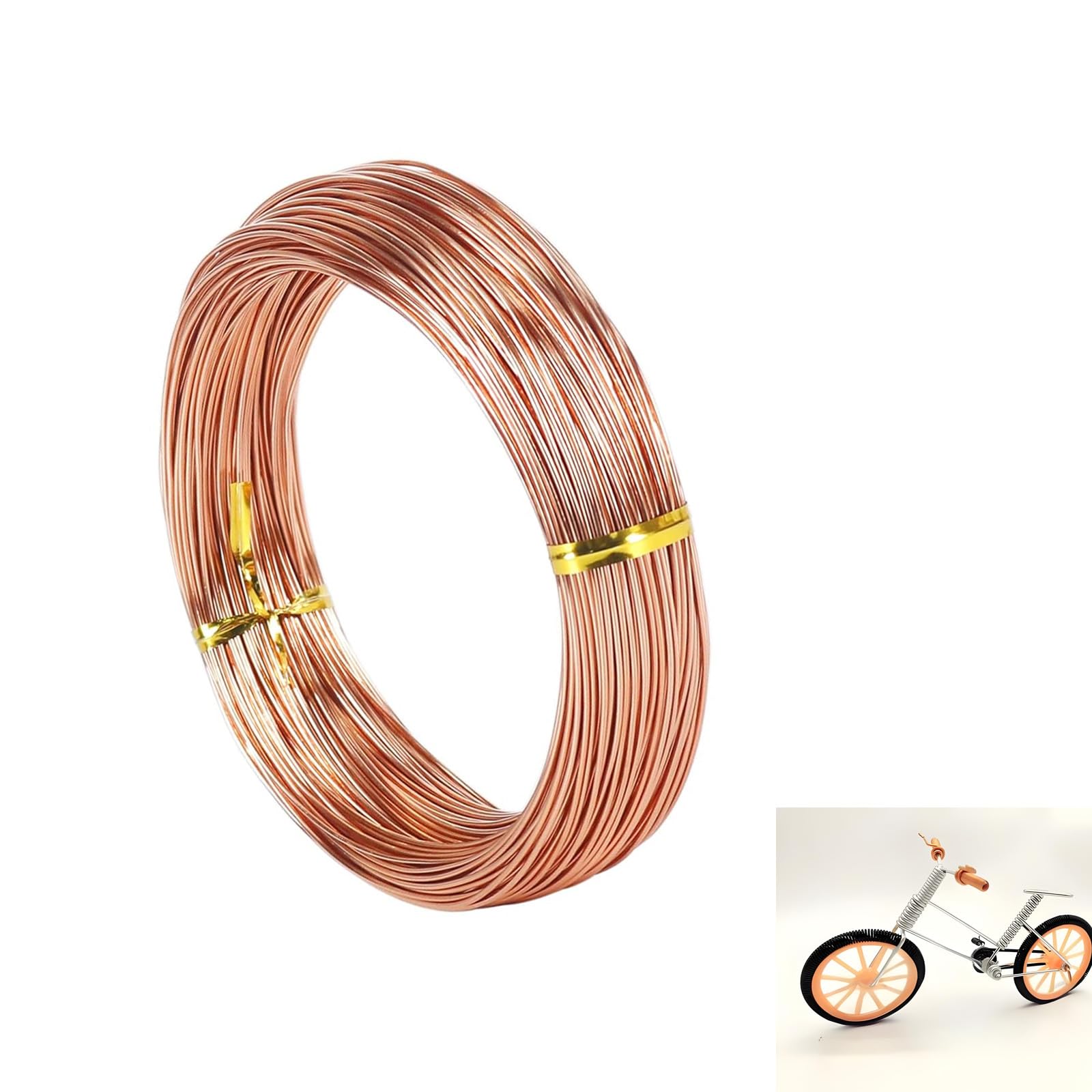 18 Gauge 1mm Copper Aluminum Craft Wire, 45m Flexible Wire for Crafts, Floristry, Jewellery Making & Bead Floral Making