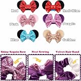 MiDoDo 6 Pack Velvet Mouse Ears Bows Hair Scrunchies Hair Ties view 4