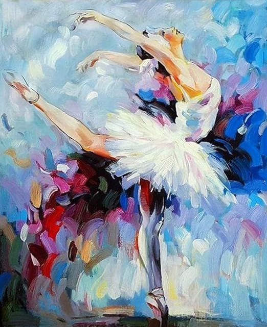 Painting Fu Malen Nach Zahlen Fur Erwachsene Diy Malen Nach Anzahl Kits Fur Anfanger Und Neue Maler Auf Leinwand Gerollt Ballerina 16 20 Rahmenlos Amazon De Kuche Haushalt
