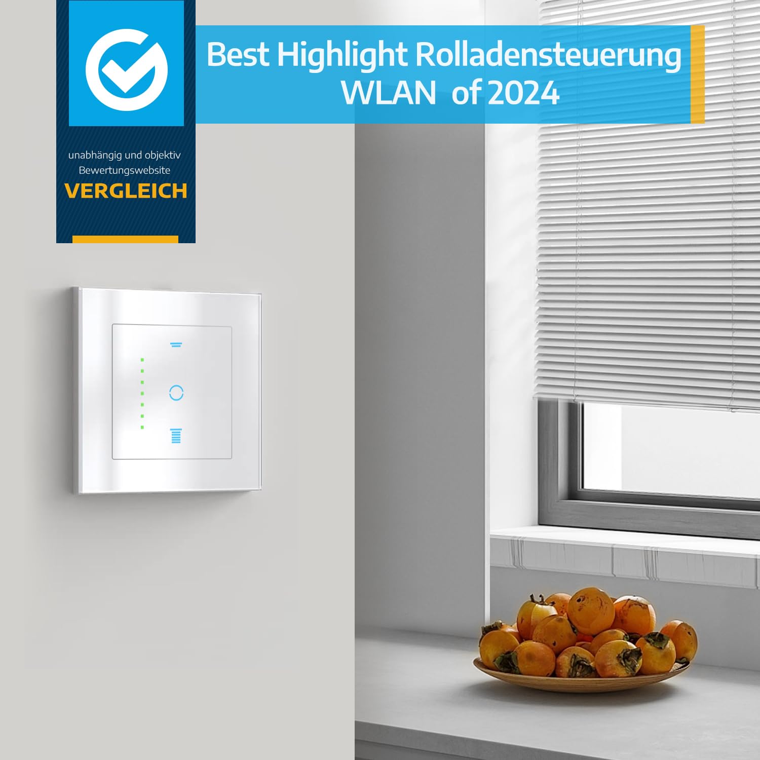 SMARTERCURRY WLAN Rollladenschalter [6.1Gen], Smart LED Jalousien Schalter mit Timer, Kindersicherung, Rollladensteuerung kompatibel mit Echo Alexa/Google, 4 Stück | Weiß 8
