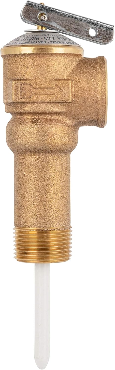 Camco 10493 3/4" Temperature and Pressure Relief Valve with 4" Epoxy-Coated Probe - Extended Shank: Automotive
