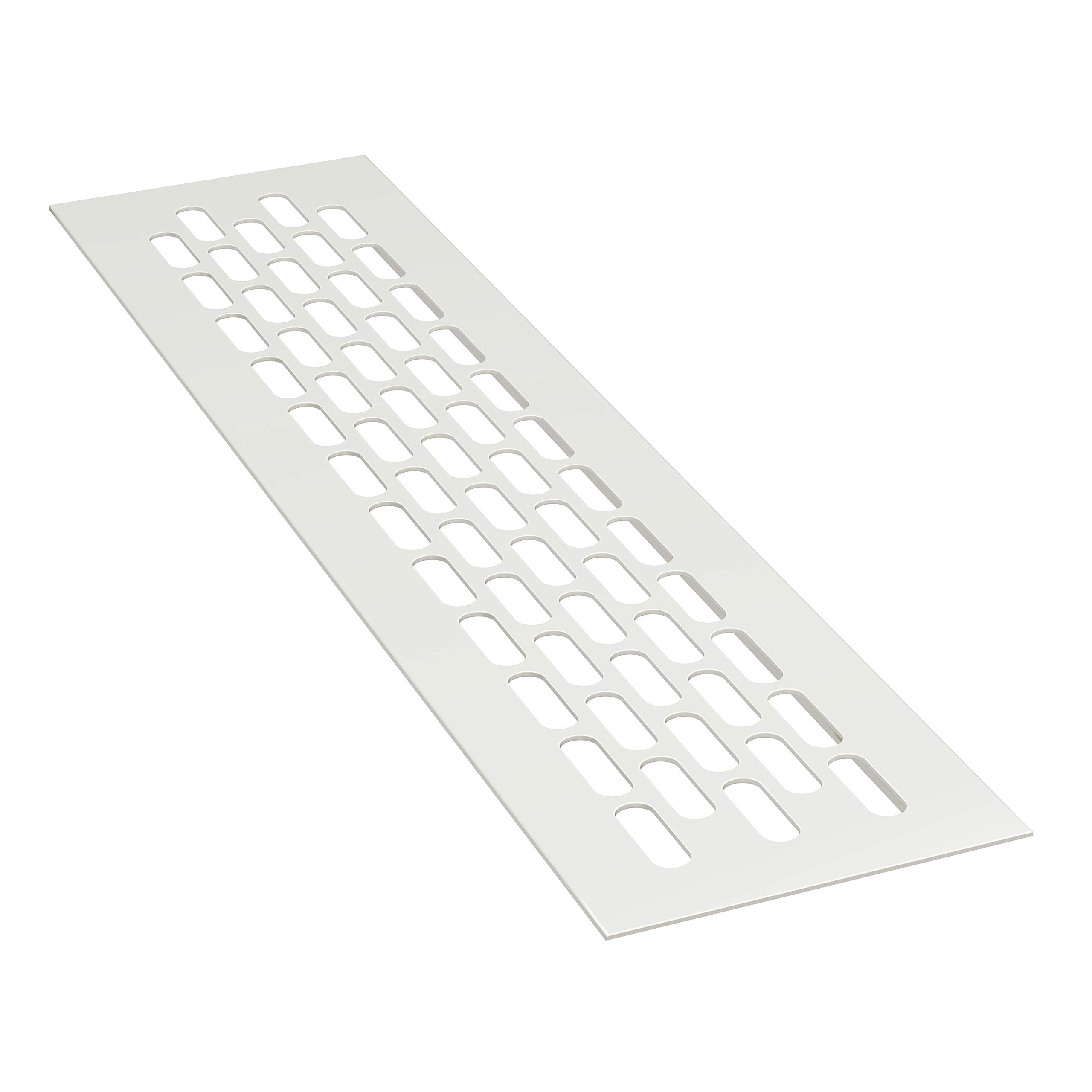 sossai® Aluminum - Air Ventilation Grille Cover - Alucratis (1 Piece) | Rectangular | Vent | Dimensions: 24,5 x 6 cm | Color: White