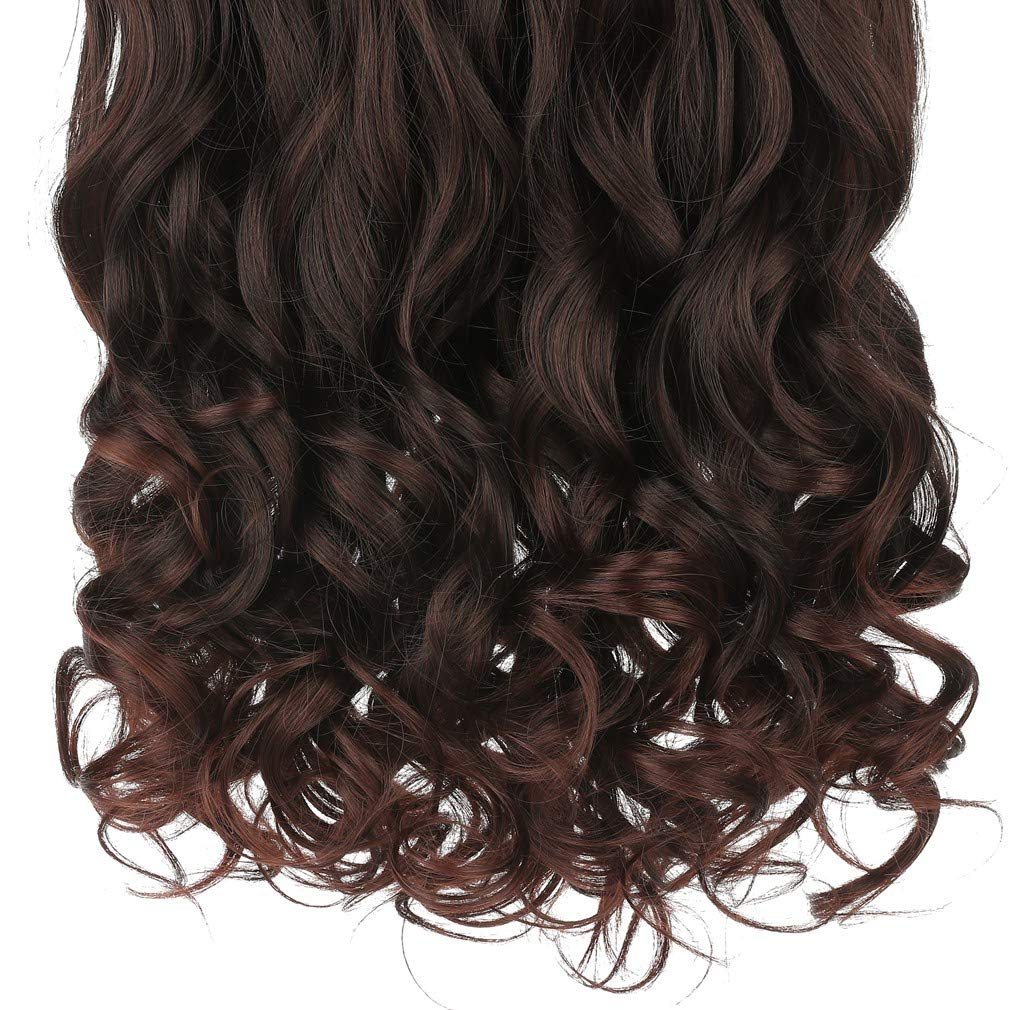 REECHO 20" 1pack 3/4 Full Head Curly Wave Clips in on Synthetic Hair