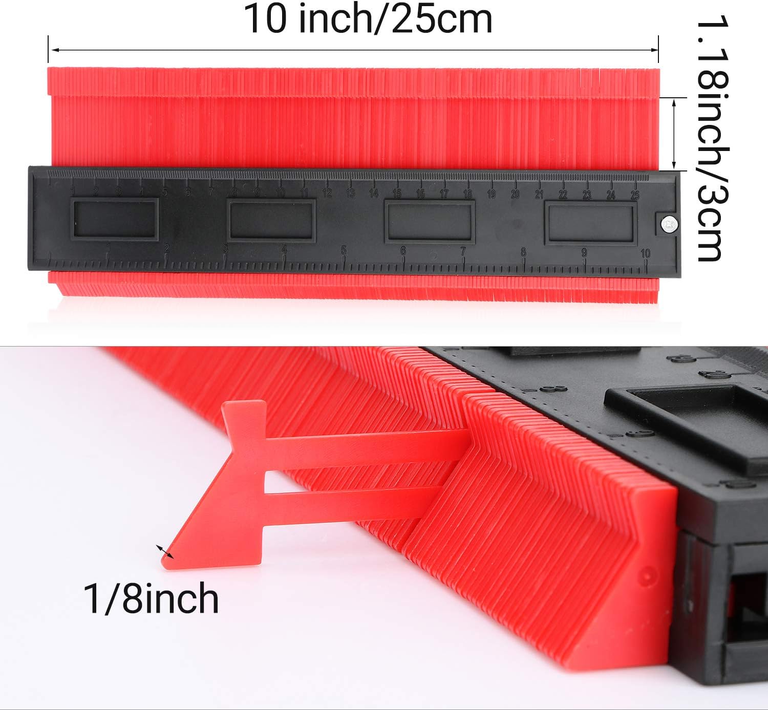 Shaping Measure Ruler 10 inch Contour Gauge Plastic Profile Gauge Multifunctional Shape ...
