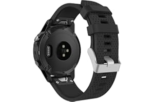 MoKo Band Compatible with Garmin Fenix 7S/Fenix 6S/Fenix 6S Pro/Fenix 5S/Fenix 5S Plus(NOT FIT Fenix 5 5X), Soft Silicone Replacement Watch Band Strap, Black