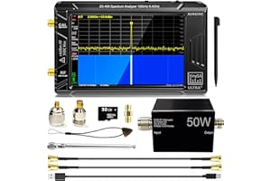 AURSINC TinySA Ultra+ ZS406 Spectrum Analyzer with 50W Attenuator, 2025 Upgraded 100kHz-5.4GHz V0.4.6 Portable Frequency Analyzer with 32Gb Card, 2-in-1 Signal Generator 100kHz to 900MHz Input
