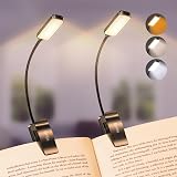 Gritin 9 LED Clip On Book Light 2 Pack Eye-Protecting Dimmable USB-C