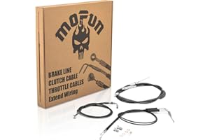 Mofun Front Brake Line Non-ABS & Clutch Cable & Throttle and Idle Cable Kit Compatible with Harley Sportster XL883 1200 2004-2013, Fit 12"-14" Handlebar, Black