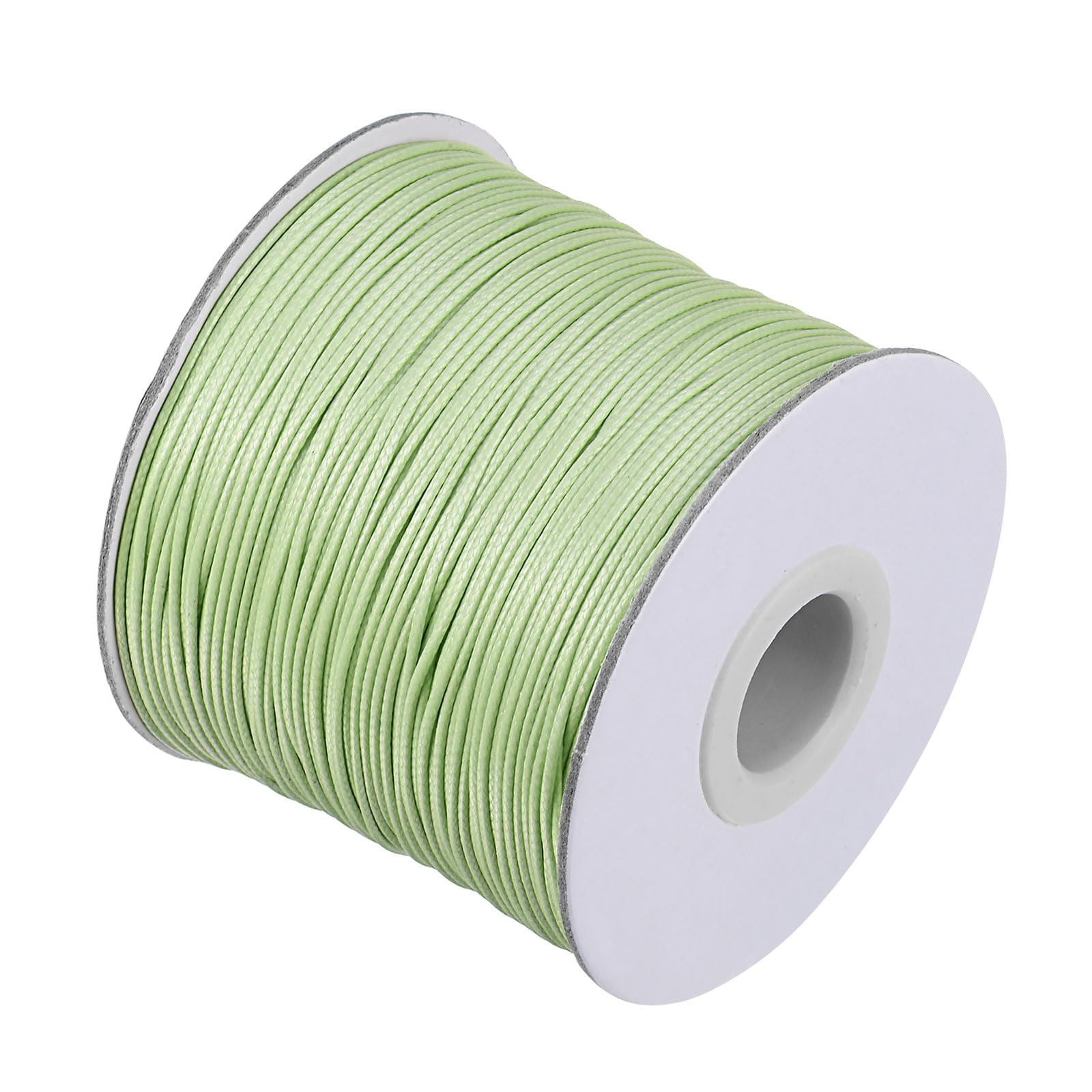 CoCud Waxed Polyester String Cord, 173 Yards 159m Length 0.8mm Dia, Soft Smooth Beading Thread Light Green - (Applications: for DIY Craft)