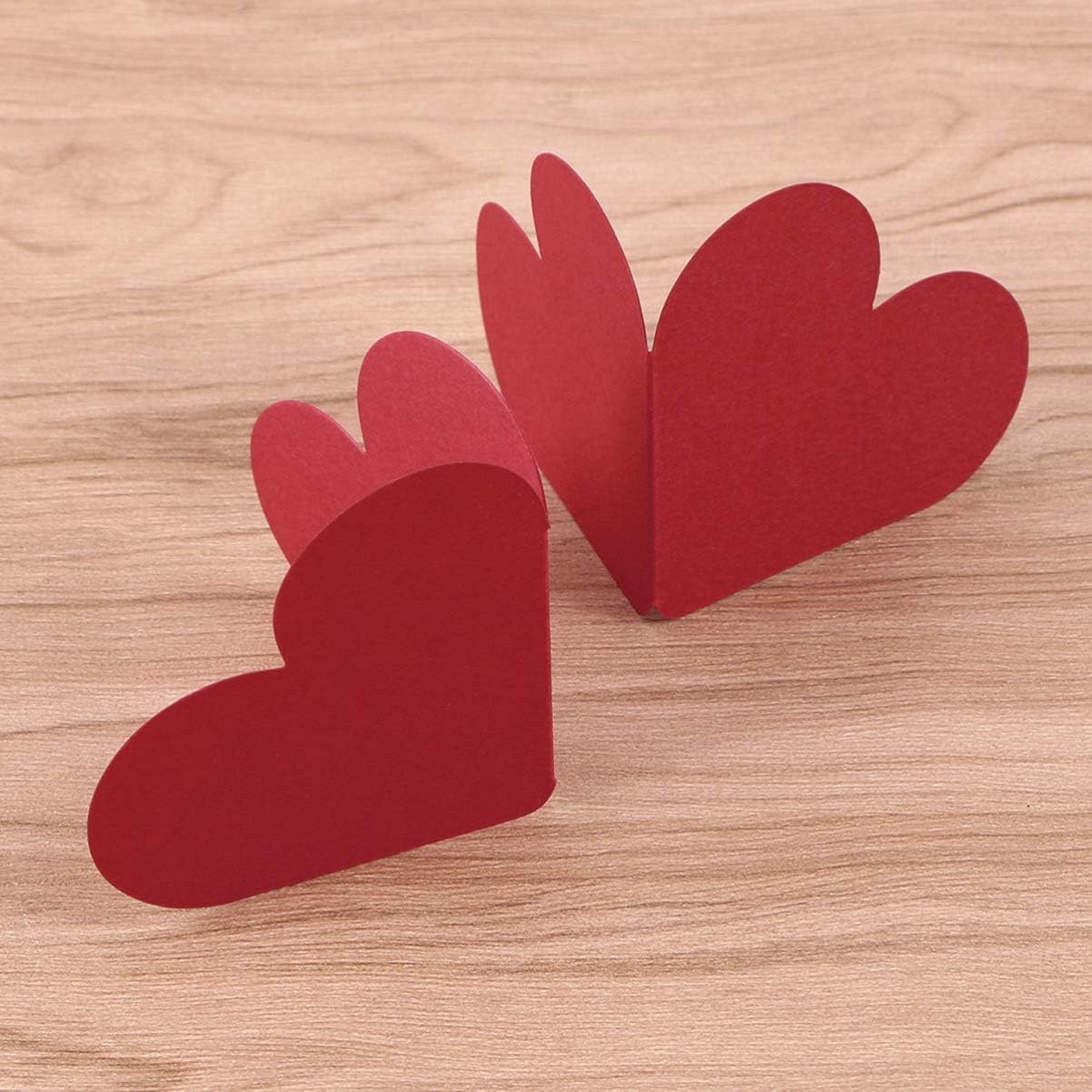 Amazon Amosfun グリーティングカード ハート型 メッセージカード 折り畳み ギフトカード バレンタインデー 結婚式 感謝祭 10枚セット 赤 ポストカード 絵柄付はがき 文房具 オフィス用品