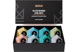 MAKE LIFE EXCLUSIVE Bath Bombs for Men, Diamond Shape, 8 Large 5oz Bombs, Gifts for Men, Bath Bombs Men& Men's Bath Bombs, Soak in, Bubble Bath for Men Set, Armoatherphy Treatment for Stress Relief