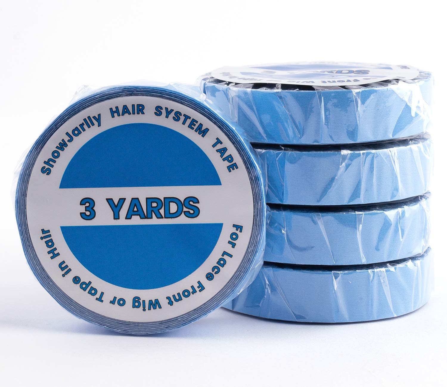 ShowJarlly 1 Roll Double Sided Adhesive Lace Front Support Tape Roll Wig Blue Tape (1.0 CM *3 Yards)