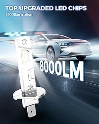 Marsauto H1 Fog Light Bulb, 600% Brightness H1 Fog