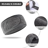 KinHwa 3 Pack Spa Facial Headband Microfiber Adjustable Velcro Hair Band Light view 4