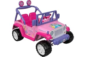 Power Wheels Disney Princess Jeep Wrangler Ride-On Battery Powered Vehicle with Sounds & Phrases for Preschool Kids Ages 3+ Years​