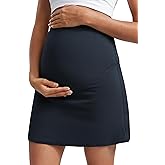 CRZ YOGA Butterluxe Maternity A Line Golf Skirts - High Waisted Tennis Casual Womens Pregnancy with Shorts Pockets