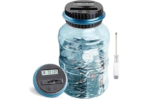 Large Piggy Bank for Adults Kids Digital Coin Counting Bank, Vcertcpl Automatic Coin Counter Money Counting Jar with LCD Coun