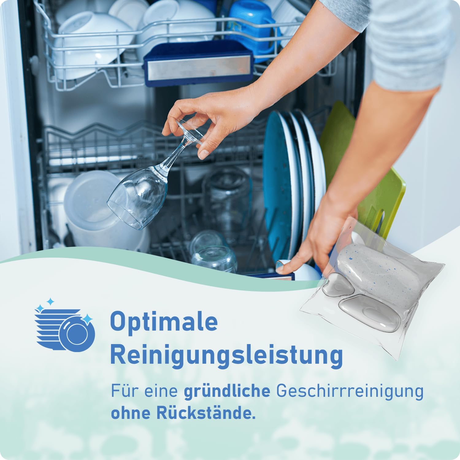 OceanWash Spülmaschinenpods ohne Plastik, Farb- und Duftstoffe, biologisch abbaubare Geschirr-Spültabs ohne Parfum, vegane Tabs für Geschirrspüler, verpackt in PLA 5