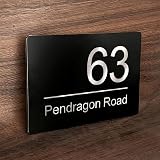 EDSG House Numbers Plaques Outside 195mm x 130mm Black Aluminium Composite view 3