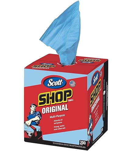 Allstar ALL12005 Scott Rag Disposable Towels - 10x14 Inch, 200 Count Box With Pop-Up Dispenser, Multi-Purpose Shop Towels