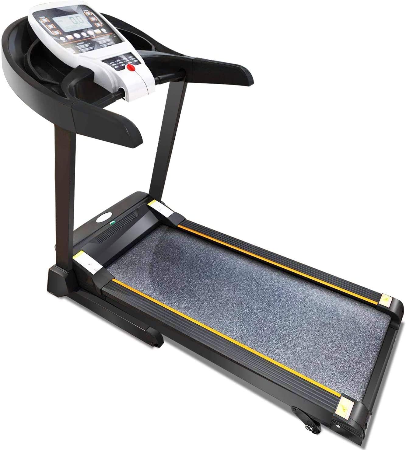 2.25HP Electric Folding Treadmill, with Bluetooth WiFi APP Control Manual Incline Heart Rate Sensor, Automatic Motorized Fitness Equipment for Running Jogging Training