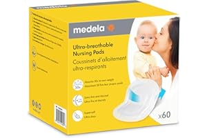 Medela Ultra-Breathable Nursing Pads, Highly Absorbent, Super Soft, Discreet Design for Comfortable Wear, Pack of 60