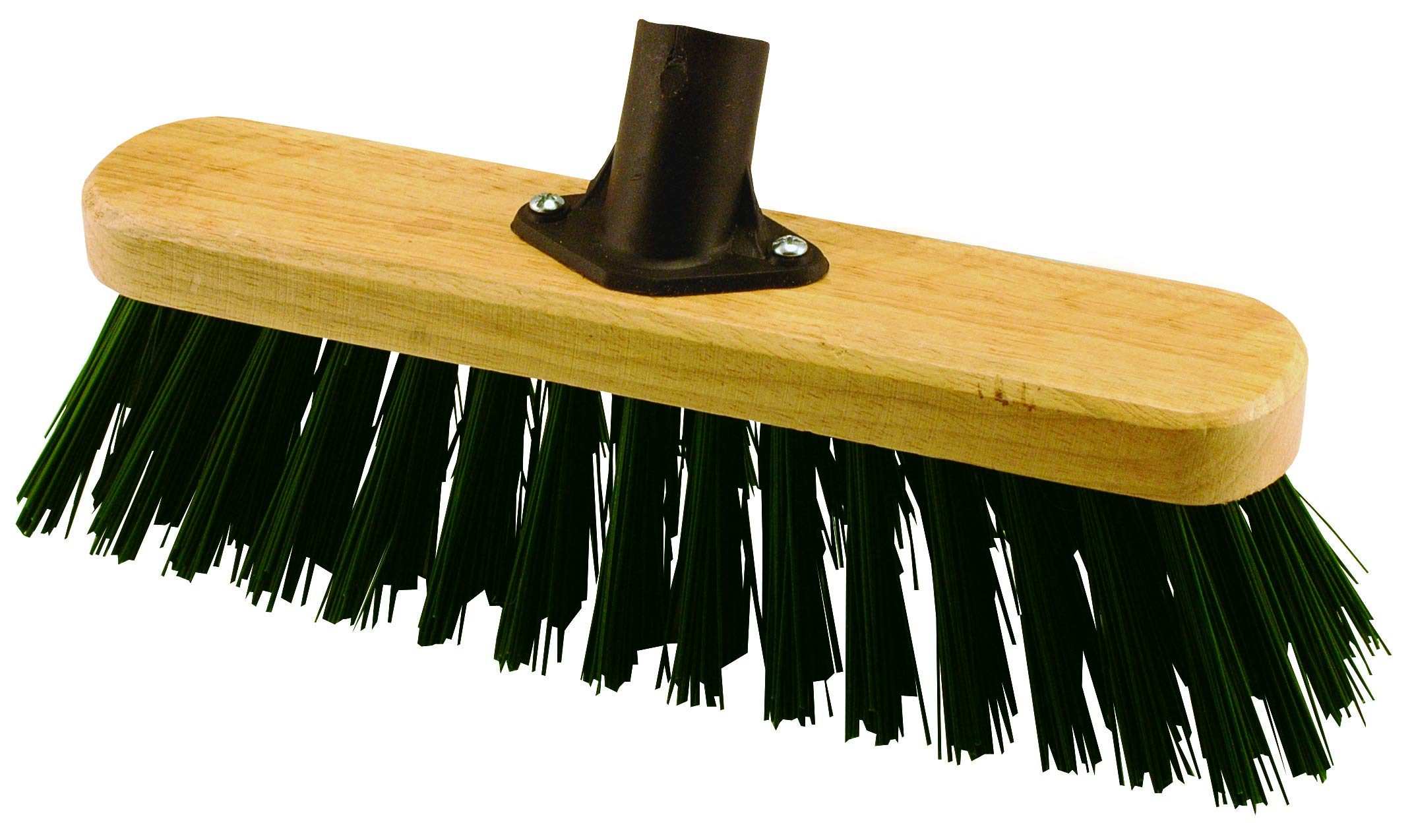 Elliott 29cm Green PVC Fibre Broom Head with Stiff Synthetic Bristles Heavy Duty, Ideal for outdoor use, Workshops, warehouses and Gardening