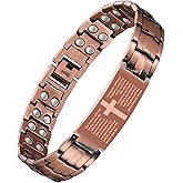 Feraco Copper Cross Bracelet for Men,Magnetic Therapy Bracelet Copper Jewelry with Powerful 3800 Gauss Magnets
