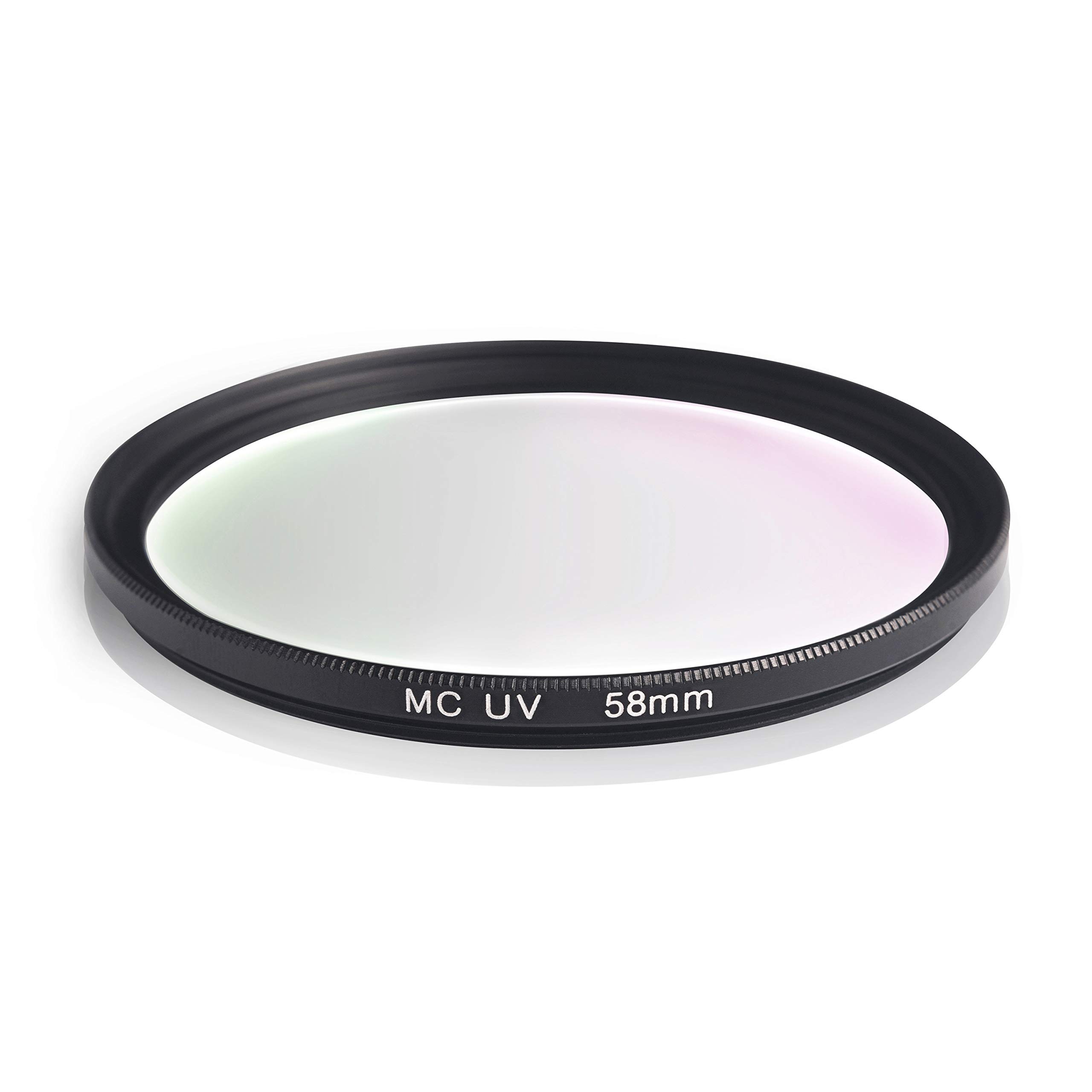 58mm MC UV filter. Lens cover. Made of aluminum and optical glass. Scratch-resistant and water-based surface. For Canon Sony Nikon Leica Fujifilm Panasonic Pentax Sigma Tamron Pentax