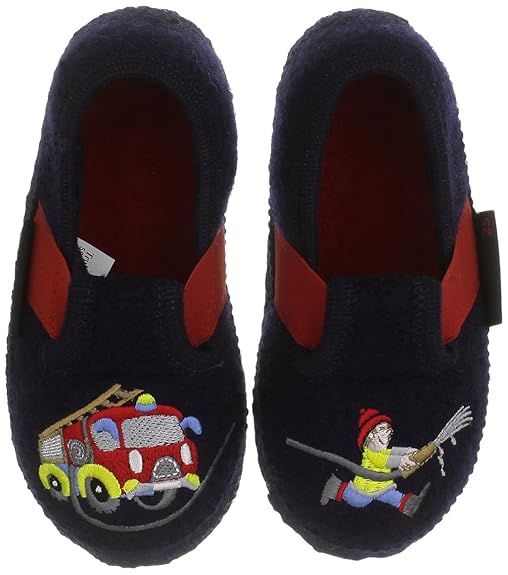 Giesswein - Trulben Filz-Hausschuhe mit Gummizug für Kinder, Bestickt, Unisex-Kinderhausschuh für Jungen & Mädchen, Barfuß-Ge