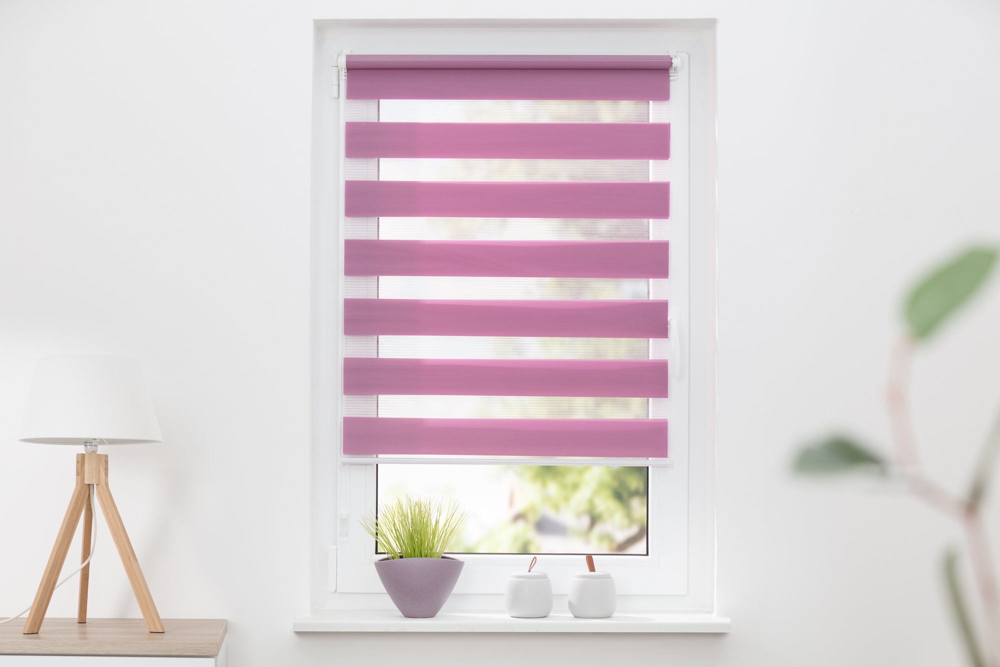 K/Madrid Home Klemmfix Roller Blind without Drilling Lilac, Fabric, lilac, 60 x 150 cm
