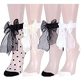 Benefeet Sox Lace Sheer Mesh Socks for Women Girls UltraThin Transparent See Through Nylon Ankle Stocking Socks