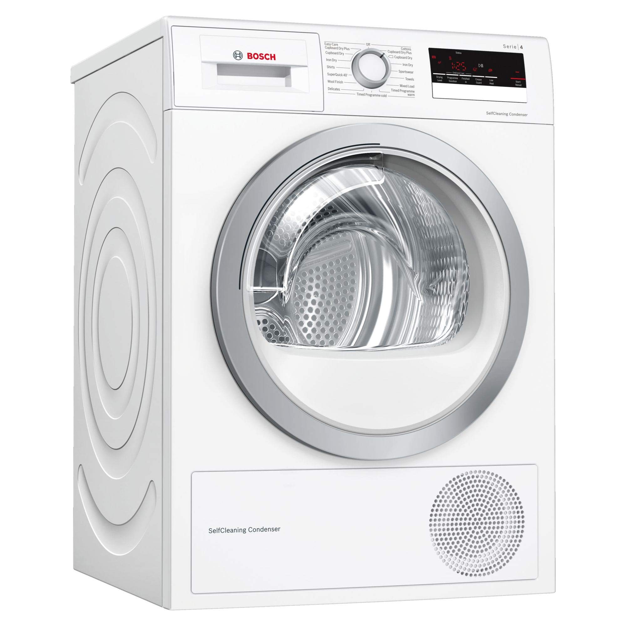 Bosch WTW85231GB Serie 4 Freestanding Heat Pump Tumble Dryer with SensitiveDrying, 8kg load, White